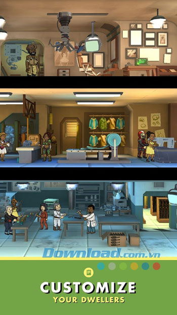 Giao diện chơi game Fallout Shelter trên Android