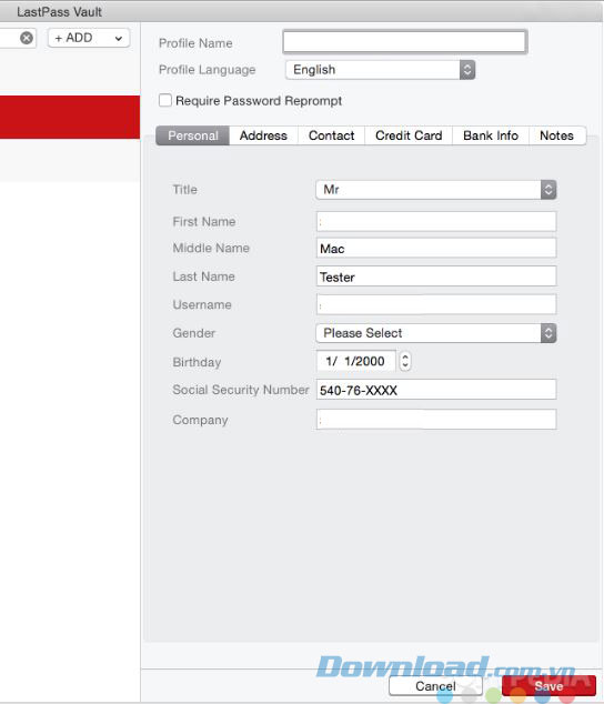 Chỉnh sửa thông tin