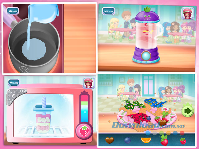 Giao diện chơi Strawberry Shortcake Sweet Shop trên Android