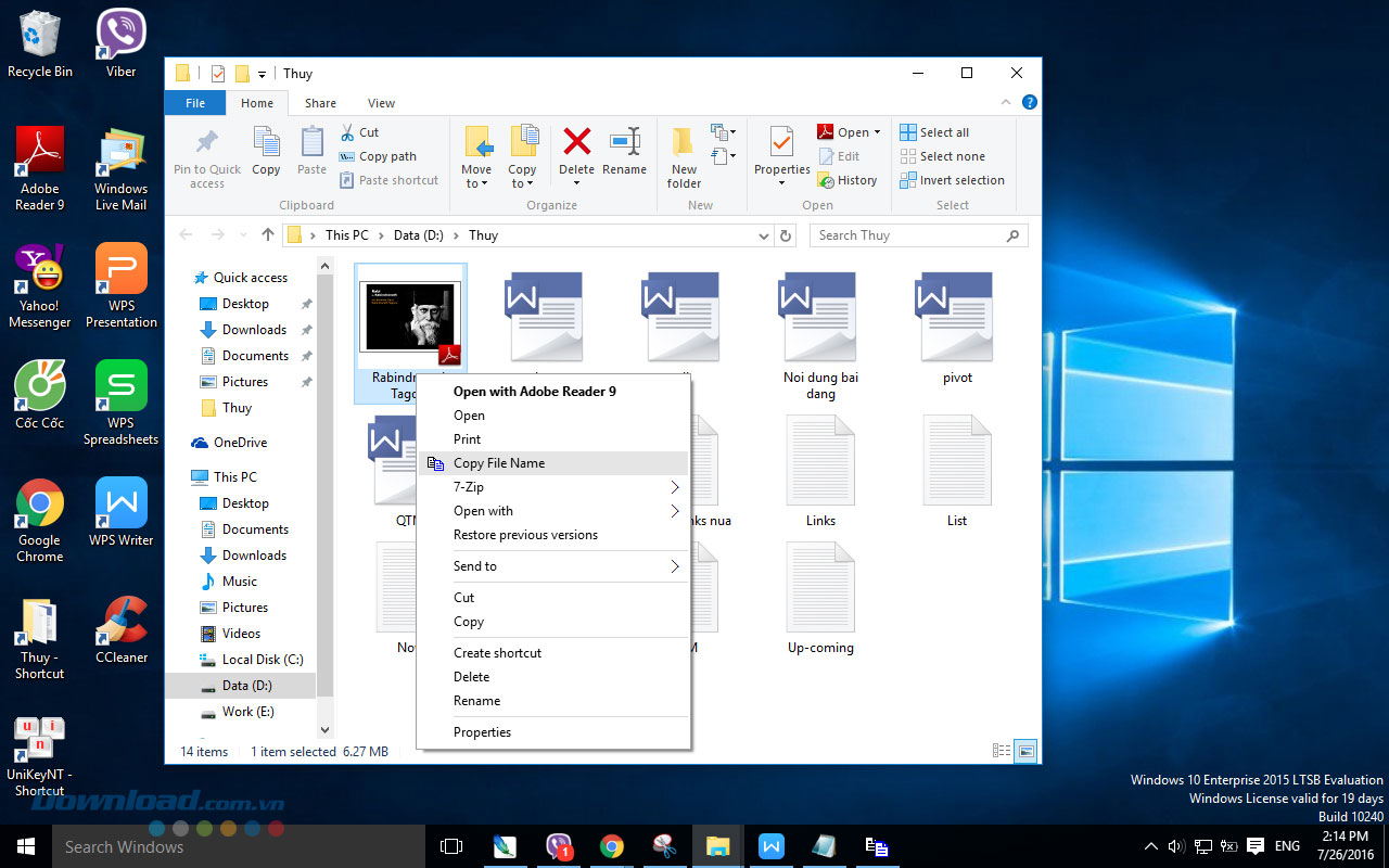 Giao diện Copy File Name