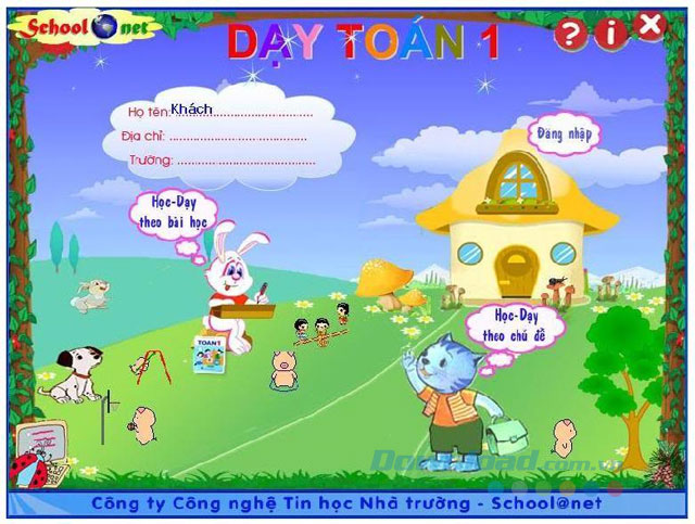Giao diện chính Dạy Toán 1