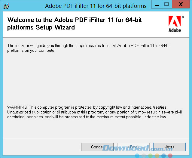 Cài đặt Adobe PDF iFilter 