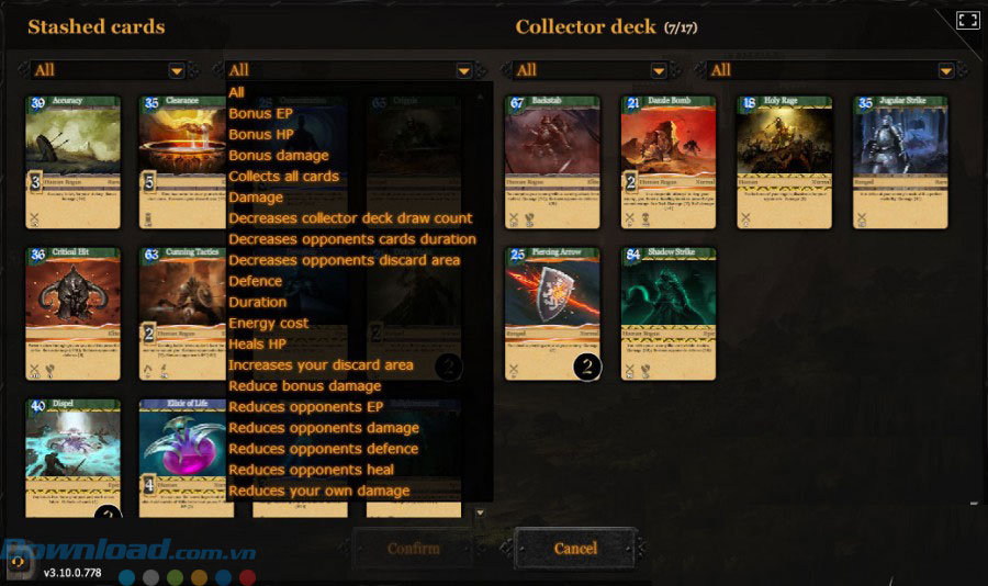 Khả năng lọc thẻ dễ dàng