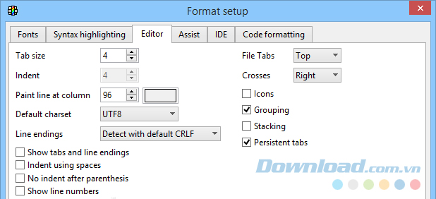 Tùy chỉnh thiết lập định dạng trong ứng dụng hỗ trợ lập trình Ultimate++