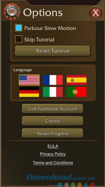 Các thiết lập cài đặt 