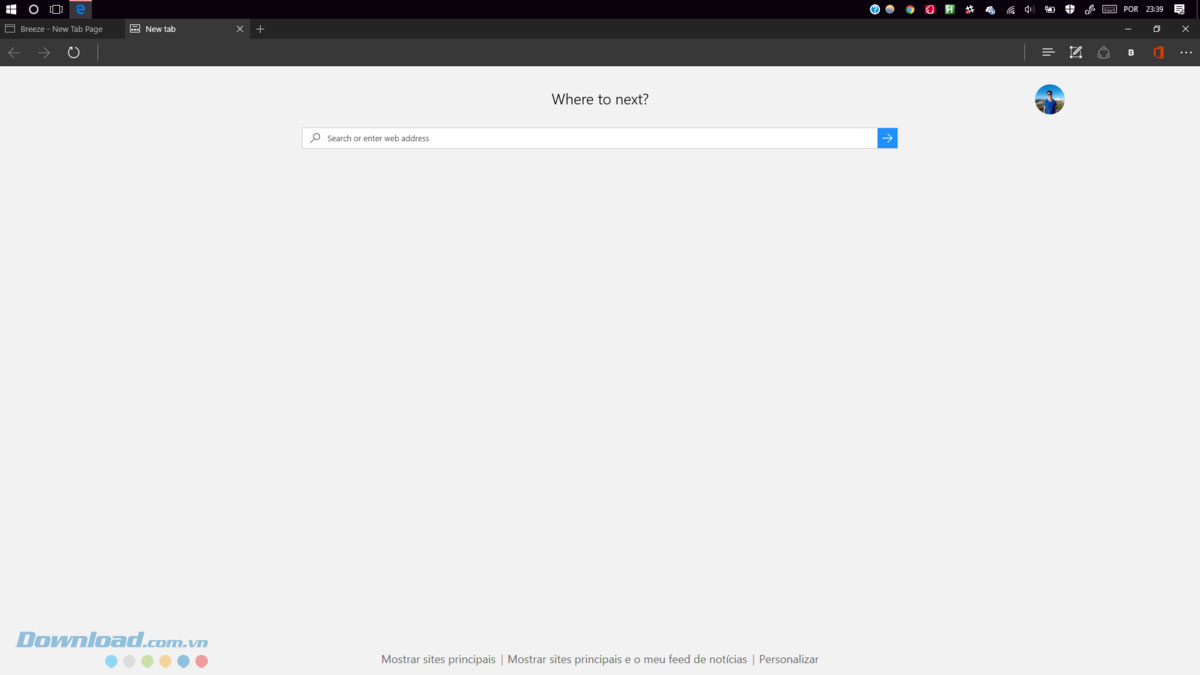 Giao diện Breeze trên Edge