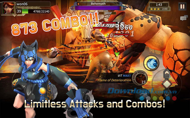 Thực hiện những combo tấn công mạnh mẽ