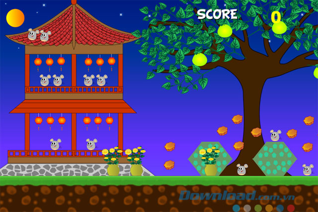 Nhắm mục tiêu để bắn hạ những con chuột trong game
