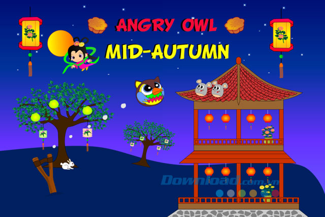 Giao diện chơi game Angry Owl Mid Autumn trên Android