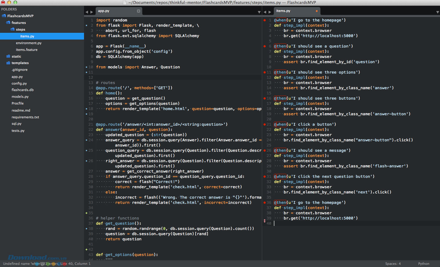 Giao diện công cụ soạn code Sublime Text cho Mac