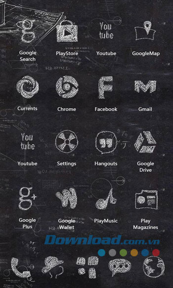 Giao diện sử dụng chủ đề Back to School Theme trên Android
