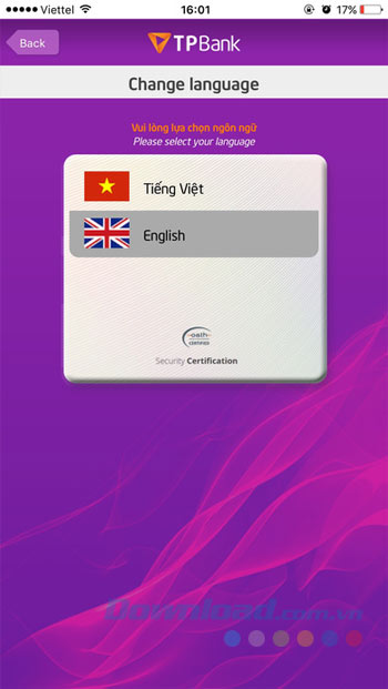 Chọn ngôn ngữ