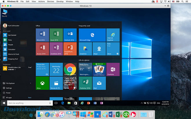 Giao diện Parallels Desktop 
