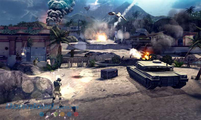 Sử dụng xe tăng trong game bắn súng góc nhìn thứ nhất Modern Combat 4: Zero Hour cho Windows Phone
