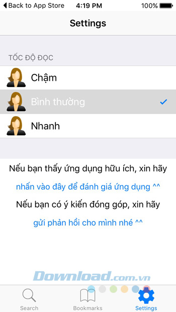 Cài đặt tốc độ