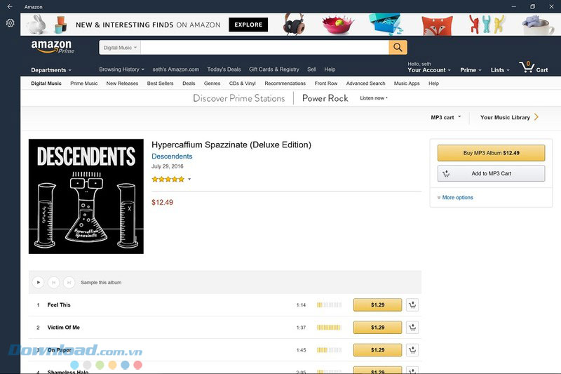 Giao diện ứng dụng mua sắm Amazon Giao diện ứng dụng mua sắm Amazon