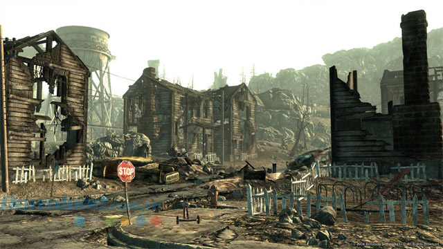 Gần như toàn bộ các công trình trong game nhập vai cho máy tính Fallout 3 chỉ còn là đống đổ nát