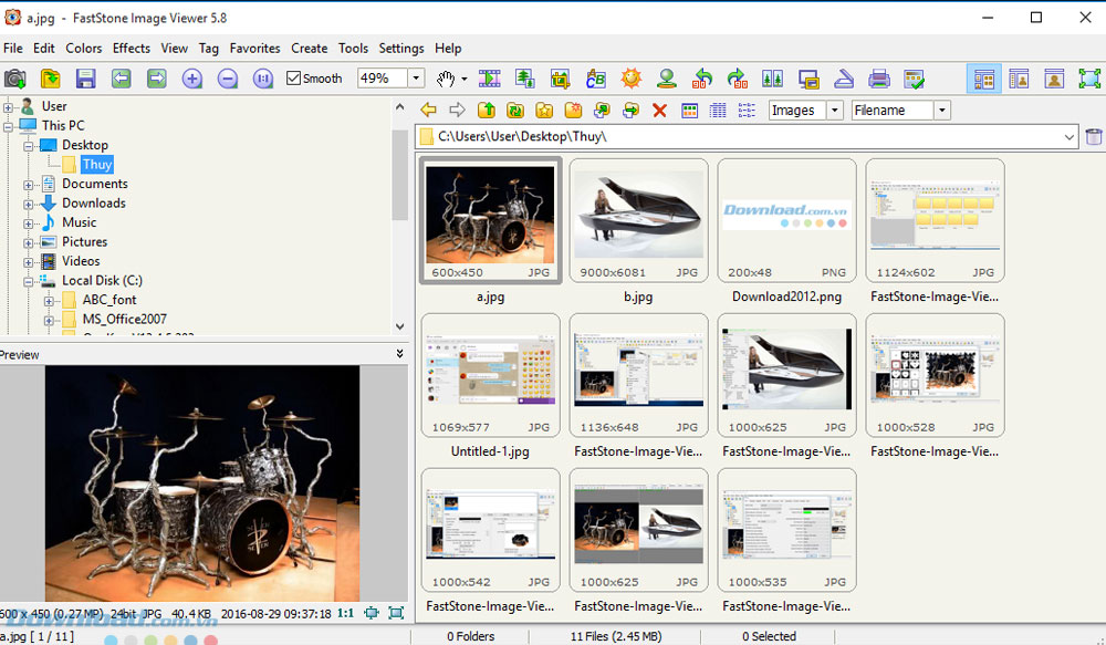 Giao diện FastStone Image Viewer