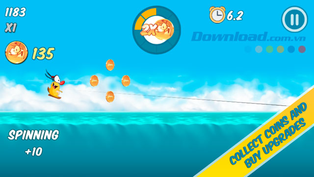 Thu thập tiền xu và mua các nâng cấp mới