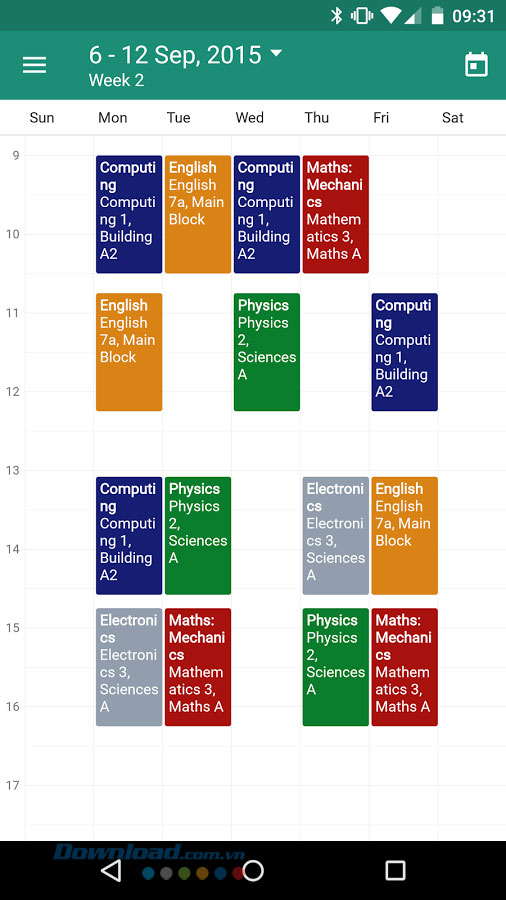 Xem lịch theo tuần