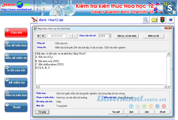 Nhập câu hỏi chính thức