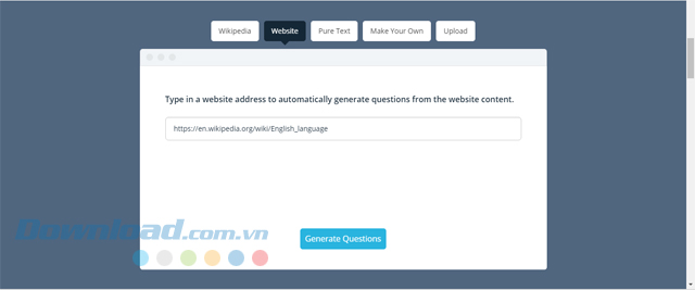 Nhập đường dẫn của trang web của lấy dữ liệu cho PrepFlash và tiến hành sử dụng phần mềm đồ họa này