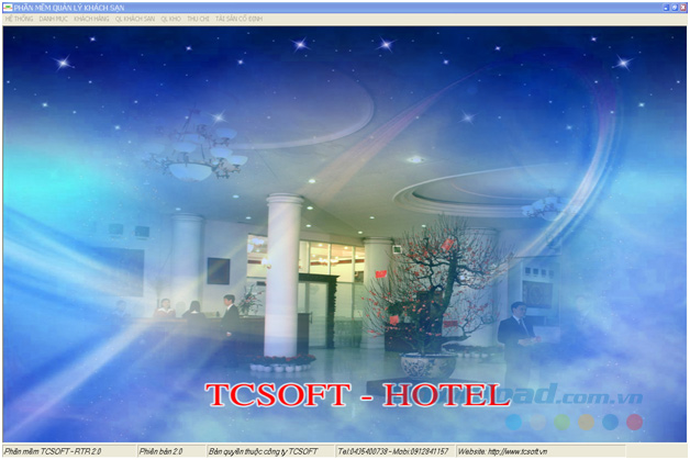 Giao diện chính của TCSoft Hotel Giao diện chính của TCSoft Hotel
