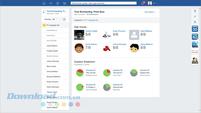 Trả lời các câu hỏi trong phần mềm giáo dục Edmodo