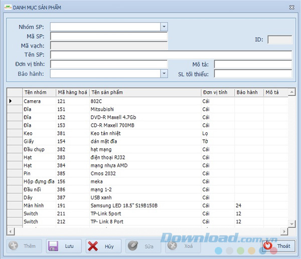 Danh mục sản phẩm