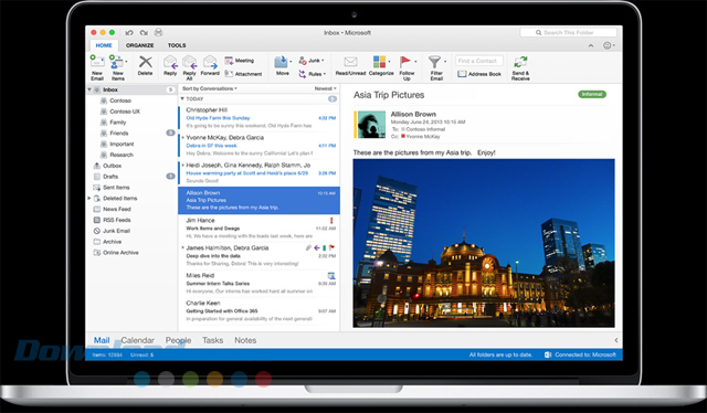 Sử dụng Outlook của phần mềm văn phòng Office 365 Business cho Mac