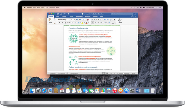 Chỉnh sửa văn bản bằng Word trong bộ ứng dụng văn phòng Office 365 Home & Personal cho Mac