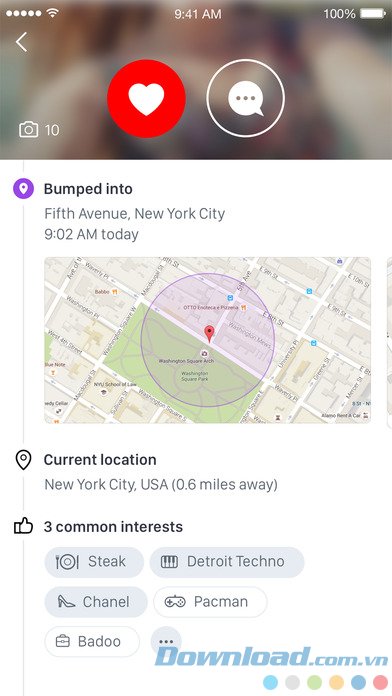 Chia sẻ địa điểm với bạn Badoo