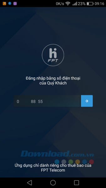 Giao diện đăng nhập