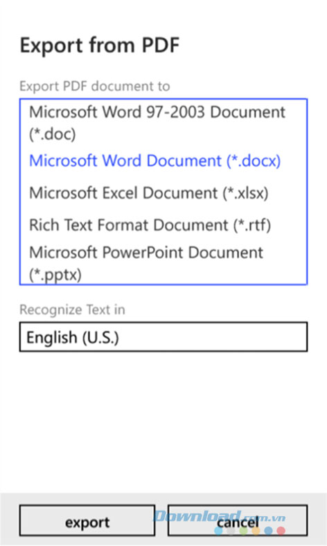 Xuất file sang nhiều định dạng 