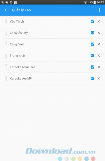 Tùy biến tab