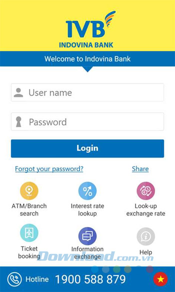 Đăng nhập IVB Mobile Banking