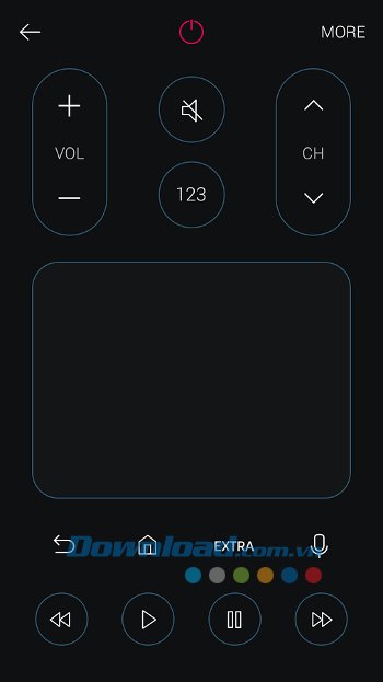 Giao diện Remote nền đen