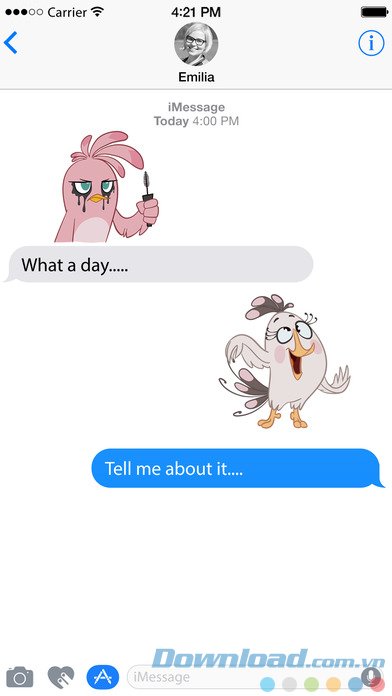 Nhiều biểu cảm khác nhau của Angry Birds