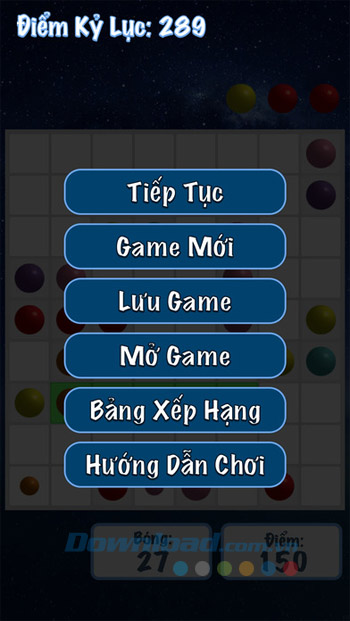 Menu game Line 98