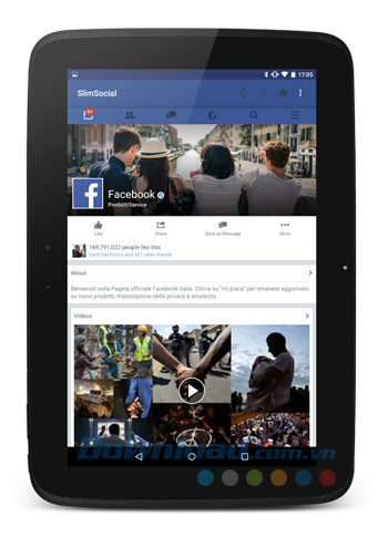 Giao diện trên tablet