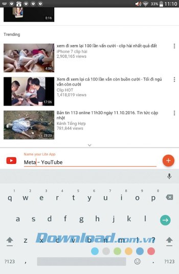 Đặt tên tùy ý cho ứng dụng Lite