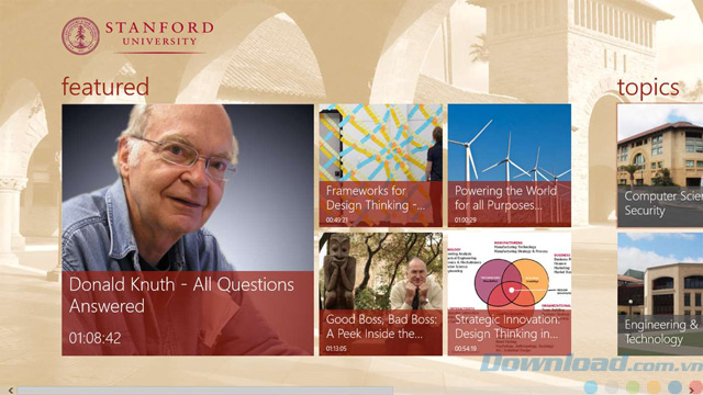 Giao diện của Stanford University