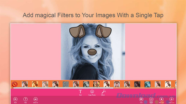 Bộ lọc trong Snap Photo Filters & Stickers
