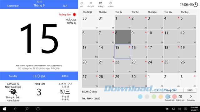 Xem lịch tháng
