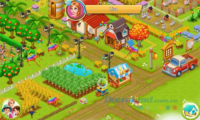 Giao diện chơi game Nông trại Việt