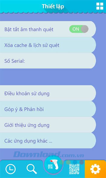 Bật tắt âm thanh quét