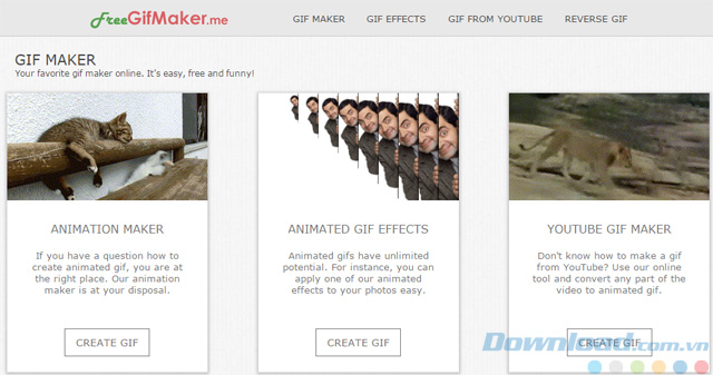 Giao diện của Free Gif Maker