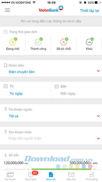 Báo cáo giao dịch
