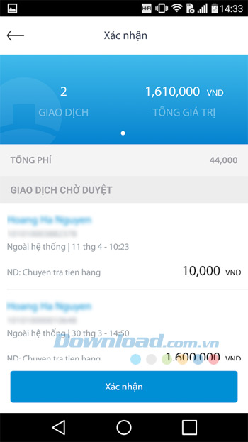 Xác nhận giao dịch