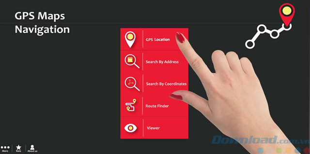 Giao diện của GPS Maps Navigation cho Windows 10